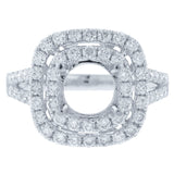 0.89ct 18k White Gold Diamond Semi-mount Ring