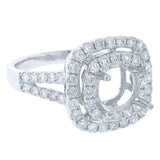 0.89ct 18k White Gold Diamond Semi-mount Ring