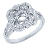 0.33ct 14k White Gold Diamond Semi-mount Engagement Ring