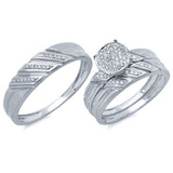 0.17ct 14k White Gold Diamond Trio Set Pave