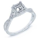 0.21ct 14k White Gold Diamond Semi-mount Ring