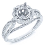 0.52ct 14k White Gold Diamond Semi-mount Ring