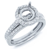 0.53ct 14k White Gold Diamond Semi-mount Ring 2-pc