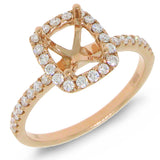 0.35ct 18k Rose Gold Diamond Semi-mount Ring