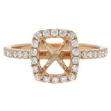 0.35ct 18k Rose Gold Diamond Semi-mount Ring