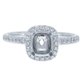 0.22ct 14k White Gold Diamond Semi-mount Ring