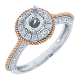 0.35ct 14k Two-tone Rose Gold Diamond Semi-mount Ring