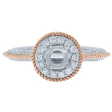 0.35ct 14k Two-tone Rose Gold Diamond Semi-mount Ring