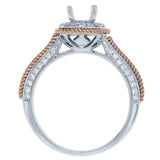 0.35ct 14k Two-tone Rose Gold Diamond Semi-mount Ring