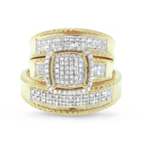 0.38ct 14k Yellow Gold Diamond Trio Set Pave