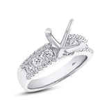 0.70ct 14k White Gold Diamond Semi-mount Ring for 1.50ct Center