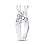 0.70ct 14k White Gold Diamond Semi-mount Ring for 1.50ct Center