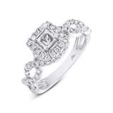 0.65ct 14k White Gold Diamond Semi-mount Ring