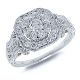 0.89ct 14k White Gold Diamond Lady's Ring