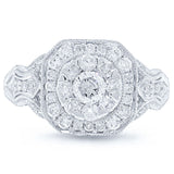 0.89ct 14k White Gold Diamond Lady's Ring