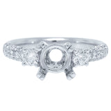 0.69ct 18k White Gold Diamond Semi-mount Ring