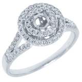 0.38ct 14k White Gold Diamond Semi-mount Ring