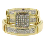 0.22ct 14k Yellow Gold Diamond Trio Set Pave