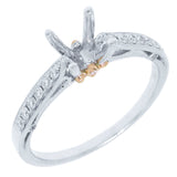 0.18ct 18k Two-tone Rose Gold Diamond Semi-mount Ring