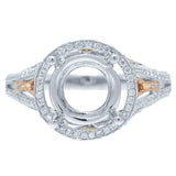 0.43ct 18k Two-tone Rose Gold Diamond Semi-mount Ring