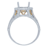 0.43ct 18k Two-tone Rose Gold Diamond Semi-mount Ring