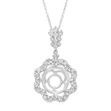 0.72ct 18k White Gold Diamond Semi-mount Pendant