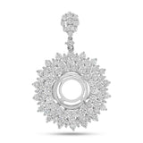 2.70ct 18k White Gold Diamond Semi-mount Pendant