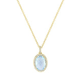 0.11ct Diamond & 2.40ct Blue Topaz 14k Yellow Gold Pendant