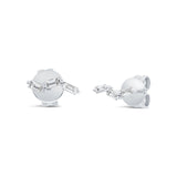 0.10ct 14k White Gold Diamond Baguette Lady's Earring