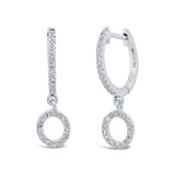 0.17ct 14k White Gold Diamond Earring Initial O