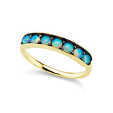 Cirque Large Half Eternity Band With Opal Cabochons