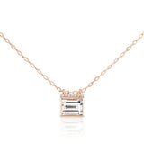 Cirque Baguette Necklace with White Topaz