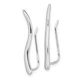 Sterling Silver Rhodium-plated Ear Climber Earrings