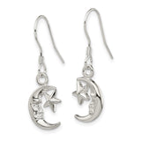 Sterling Silver Moon and Star Earrings