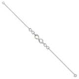 Sterling Silver Rhodium-plated Polished Infinity Symbol Bracelet