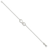 Sterling Silver Polished infinity Sign w/LOVE 7.5 inch Bracelet