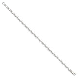 Sterling Silver 3mm Half Round Wire Open Curb Chain Anklet