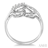 Silver Heart Shape Journey Diamond Fashion Ring