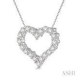 1/2 Ctw Round Cut Diamond Heart Necklace in 14K white Gold