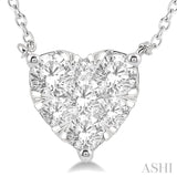 3/4 Ctw Lovebright Diamond Heart Necklace in 14K White Gold
