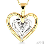 1/20 Ctw Round Cut Diamond Double Heart Pendant in 10K Yellow Gold with Chain