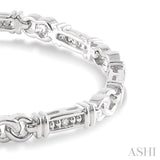 1/10 Ctw Knot Shape Single Cut Diamond Link Bracelet in Sterling Silver