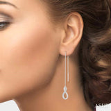 1/10 Ctw Figure 8 Round Cut Diamond Threader Earrings in 10K White Gold