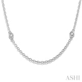 1/5 Ctw Round Cut Diamond Fashion Necklace in 14K White Gold