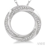 1/6 Ctw Open Center Whirlwind Diamond Fashion Pendant in 10K White Gold with chain
