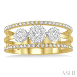 1/2 Ctw Lovebright Round Cut Diamond Ladies Ring in 14K Yellow and White Gold