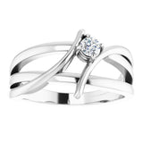 Sterling Silver 1/8 CT Natural Diamond Ring