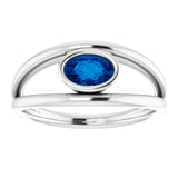 Platinum Natural Blue Sapphire Ring