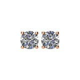 14K Rose 1 CTW Natural Diamond Stud Earrings
