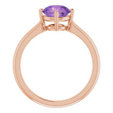 14K Rose Natural Amethyst Ring